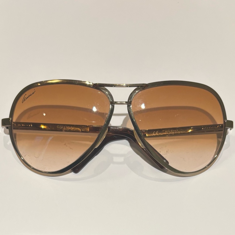 Gucci bronze unisex aviator sunglasses